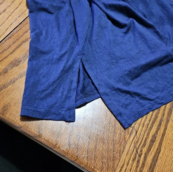 Short sleeve T-shirt dress with waist tie Navy Size XL - Picture 7 of 10